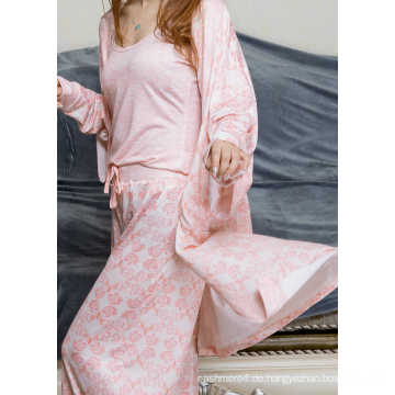 Pyjama-Set mit einseitigem Blumendruck